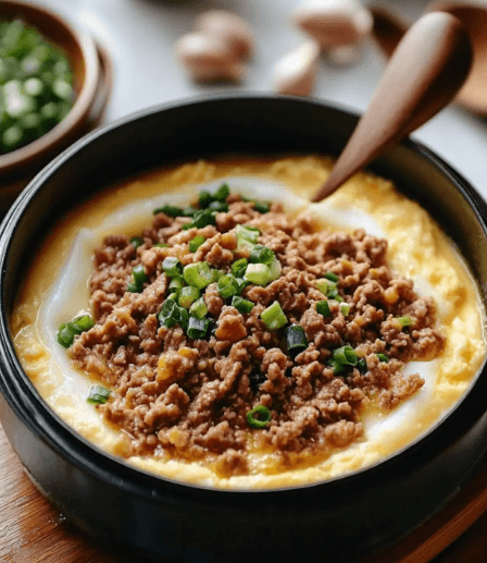 Steamed egg with pork — recipe video thumbnail